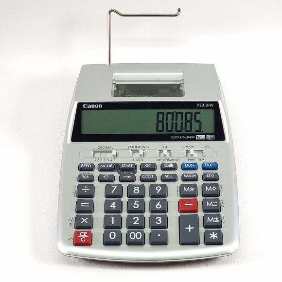 Canon P23-DHV-3 Printing Calculator with Currency Conversion, Clock & Calendar - Picture 1 of 8